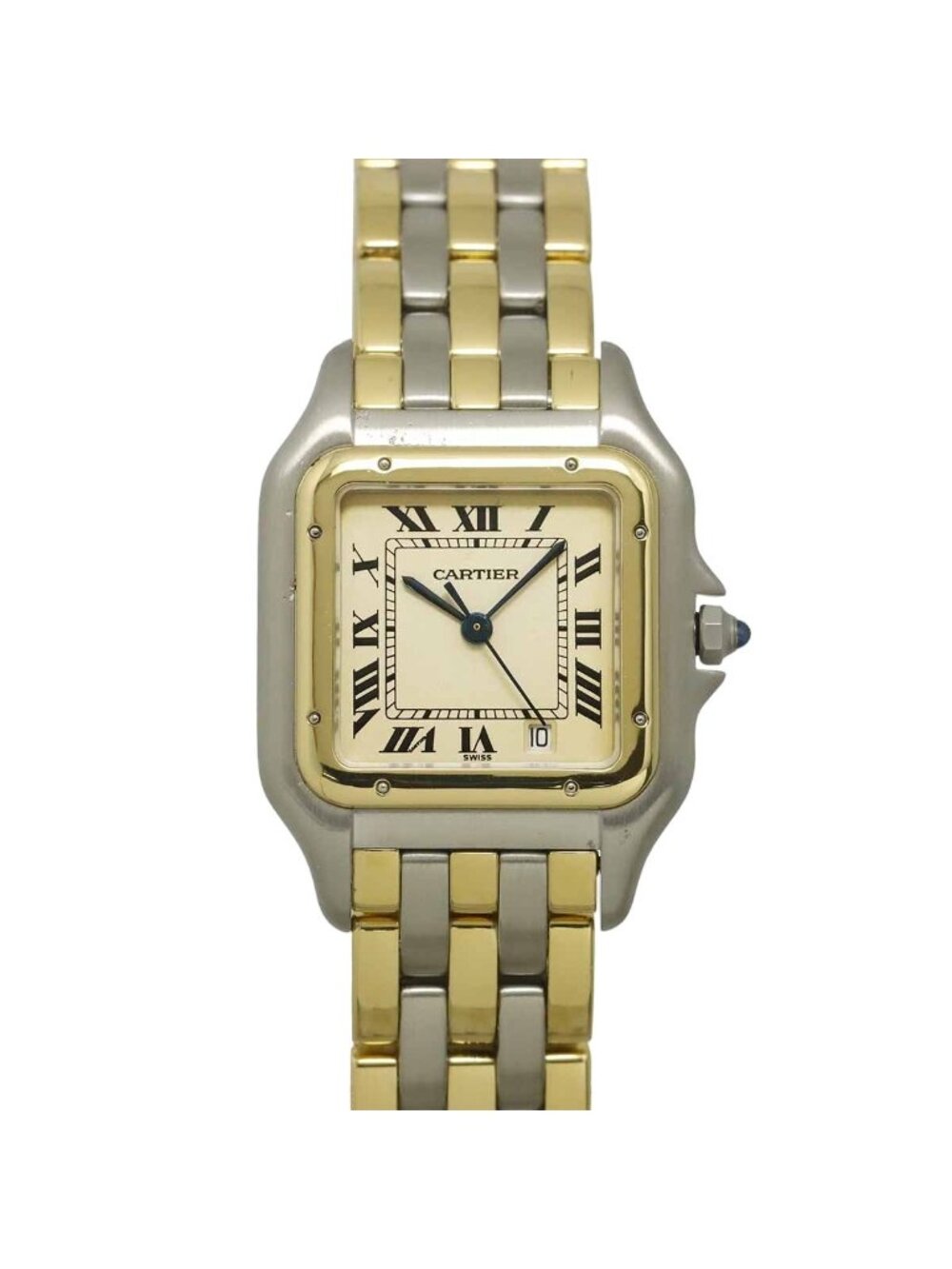 Cartier Panthere MM 3 Row Date Boys' Watch Yellow Gold Quartz